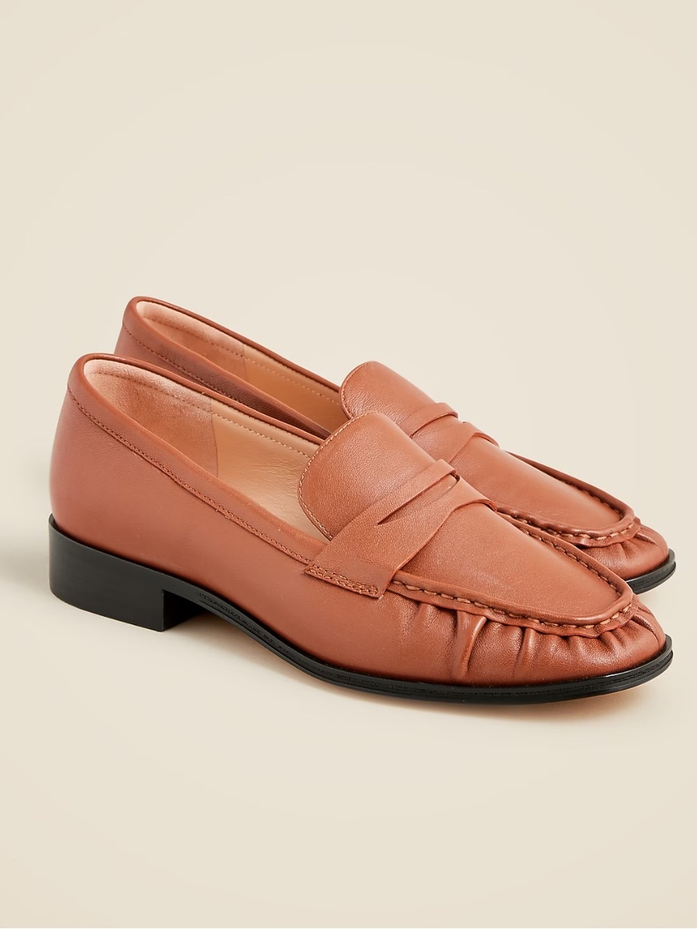 NEW J. Crew  Maison Ruched Leatger Loafers